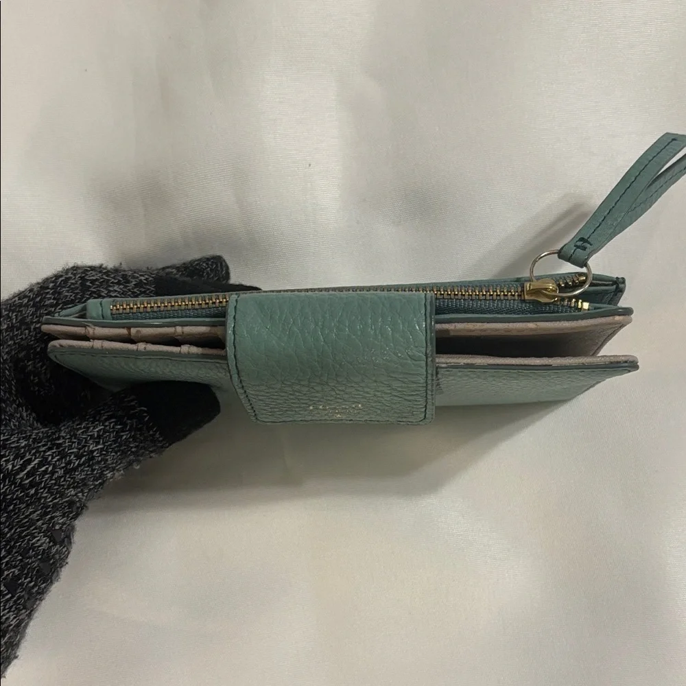 Fossil Teal Leather Wallet Preloved